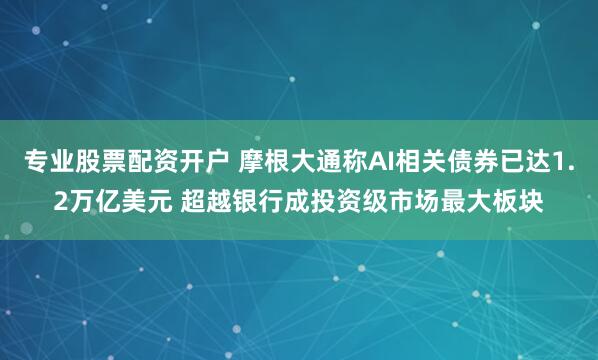 专业股票配资开户 摩根大通称AI相关债券已达1.2万亿美元 超越银行成投资级市场最大板块